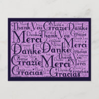 Word Art: Obrigado em vários idiomas - Marinho ros