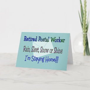 Cartão Postal Worker Rain Sleet Snow "STAYY HOME"