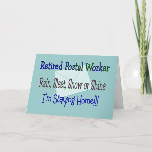 Cartão Postal Worker Rain Sleet Snow "STAYY HOME" (Frente)