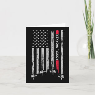 Cartão Postal Worker Vintage Usa American Flag Us Postal