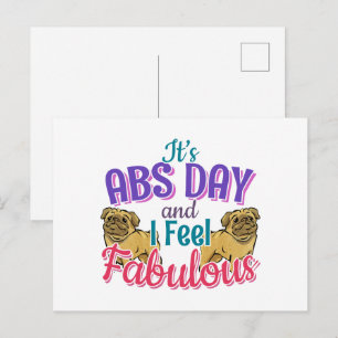 Cartão Postal Workout Principal No Dia Do Abs - Pug Dog Lover