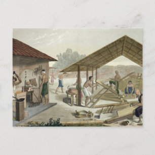 Cartão Postal Workshop de carpintaria em Kupang, Timor, prato 6