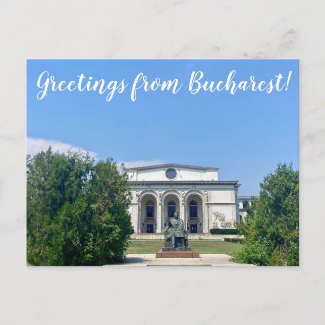 Cartão Postal World2Celebrate: Saudações de Bucareste! (Frente)