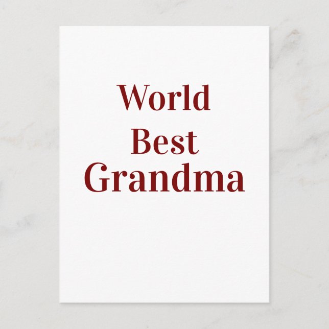 Cartão Postal World best Grandma grandmother grandparents pink n (Frente)
