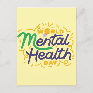 Cartão Postal World Mental Health Day Inspirational Typography