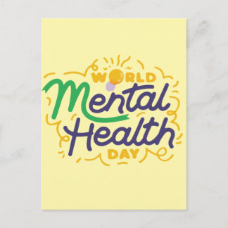 Cartão Postal World Mental Health Day Inspirational Typography