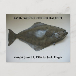 Cartão Postal World Record Halibut catch the Dutch Harbour, AK