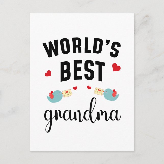 Cartão Postal World’s Best Grandma – Sweet & Proud Grandma (Frente)