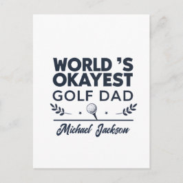Cartão Postal World’s Okayest Golf Dad Custom Name Design
