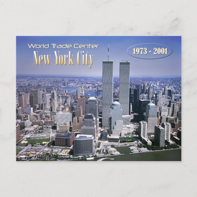 Cartão Postal World Trade Center e NYC skyline (Frente)