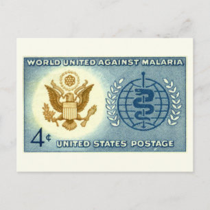 Cartão Postal World United Against Malaria Vintage