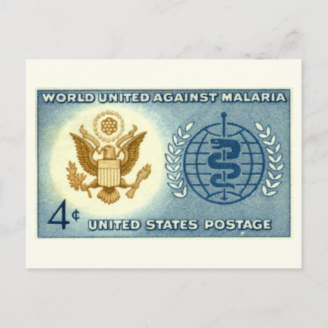 Cartão Postal World United Against Malaria Vintage (Frente)