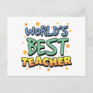 Cartão Postal World's Best Teacher Postcard