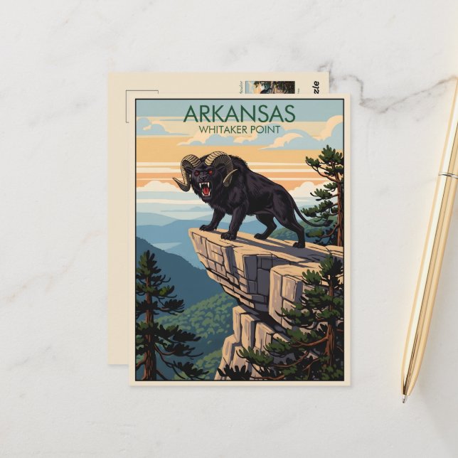 Cartão Postal WPA Arkansas Whitaker Point (Frente/Verso In Situ)