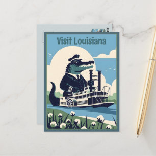Cartão Postal WPA Cruzeiro a Vapor Louisiana