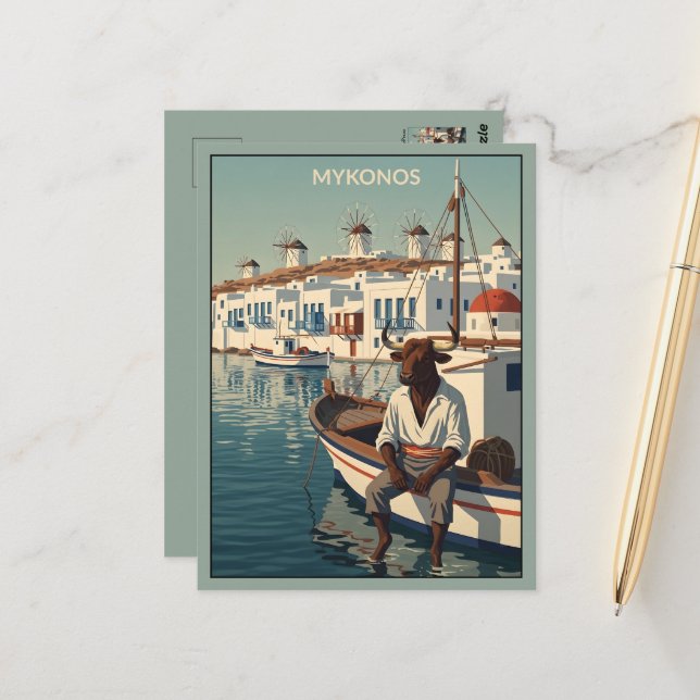 Cartão Postal WPA Temático Mykonos (Frente/Verso In Situ)