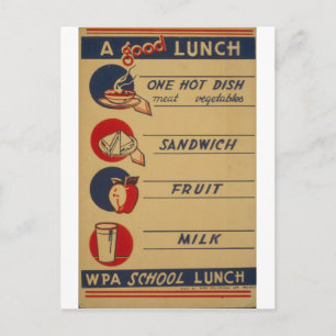 Cartão Postal WPA - Um bom almoço