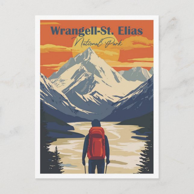 Cartão Postal Wrangell Rua Elias Alaska Viagem (Frente)