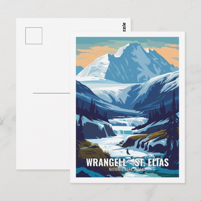 Cartão Postal Wrangell Rua Elias National Park Alaska EUA (Frente/Verso)