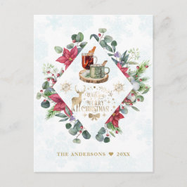 Cartão Postal Wreath Wreath Winter Script Deseje A Você Um Feliz