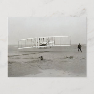 Cartão Postal Wright Brothers Flyer First Plane Flight Aviation