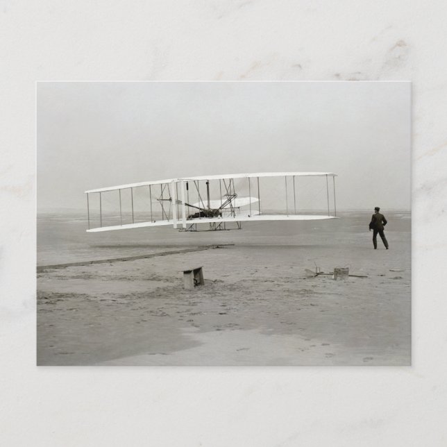 Cartão Postal Wright Brothers Flyer First Plane Flight Aviation (Frente)