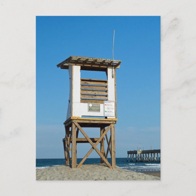 Cartão Postal Wright tsville Beach Lifeguard Stand 5 (Frente)