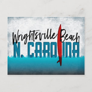 Cartão Postal Wright tsville Beach North Carolina Surfboard Surf