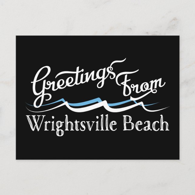 Cartão Postal Wright tsville Beach Water Waves (Frente)