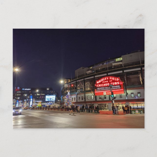 Cartão Postal Wrigley Field - Night (Frente)