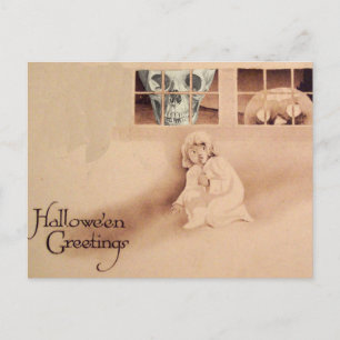 Cartão Postal Wrong Shoulder... Skull Jack O Lantern Monster