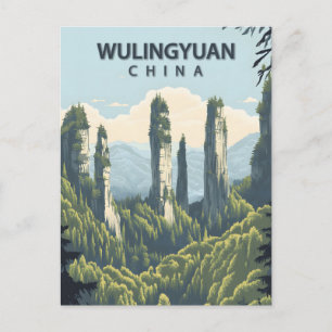 Cartão Postal Wulingyuan China Parque Nacional Florestal de Zhan