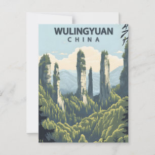 Cartão Postal Wulingyuan China Viagem Vintage