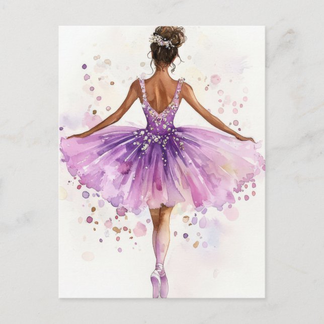 Cartão Postal Wunderschöne Aquarell Ballerina im Tutu  (Frente)