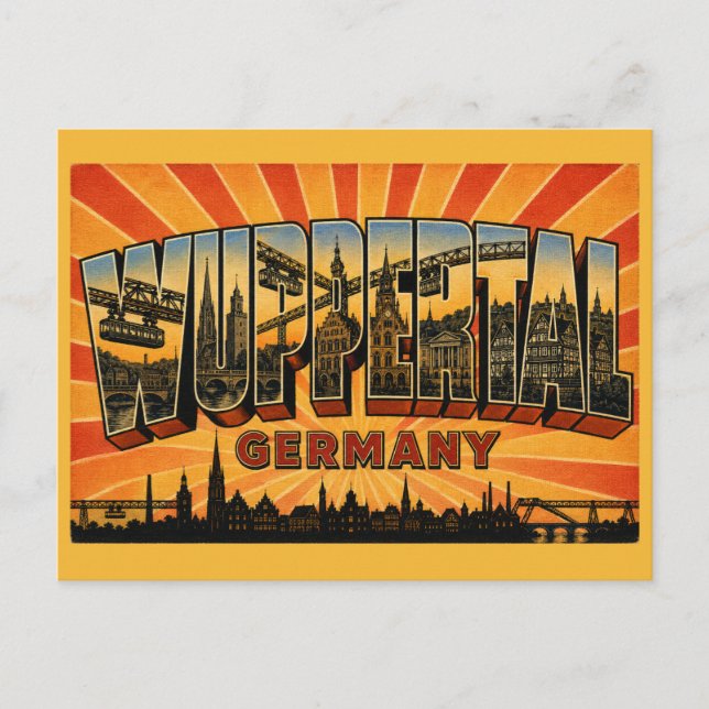 Cartão Postal Wuppertal Alemanha Schwebebahn (Frente)