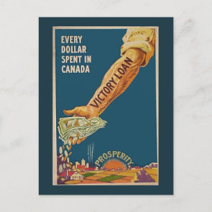 Cartão Postal WW1 Arma de Prosperidade Canadiana