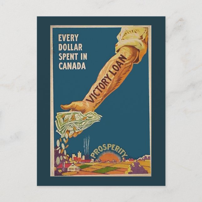 Cartão Postal WW1 Arma de Prosperidade Canadiana (Frente)