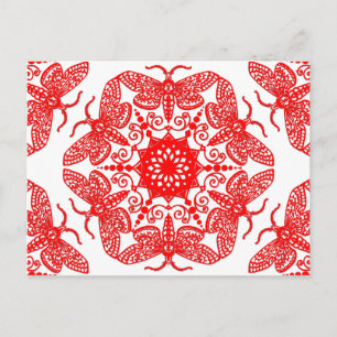 Cartão Postal Wycinanka Moth Pattern