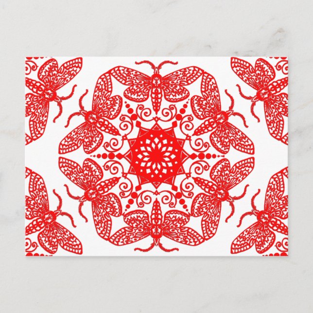 Cartão Postal Wycinanka Moth Pattern (Frente)