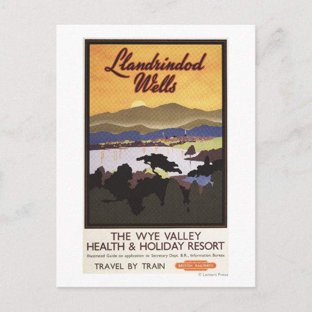 Cartão Postal Wye Valley Resort British Rail Poster (Frente)