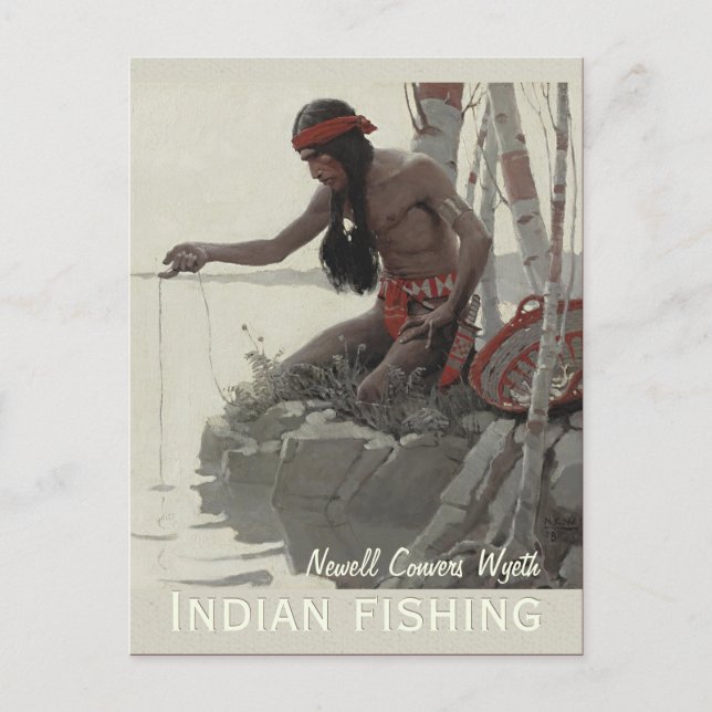 Cartão postal Wyeth Indian fishing CC0480 (Frente)