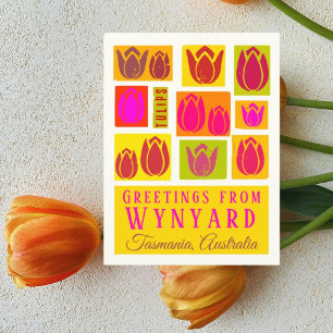 Cartão Postal Wynyard Tasmânia Austrália Campos de tulipas