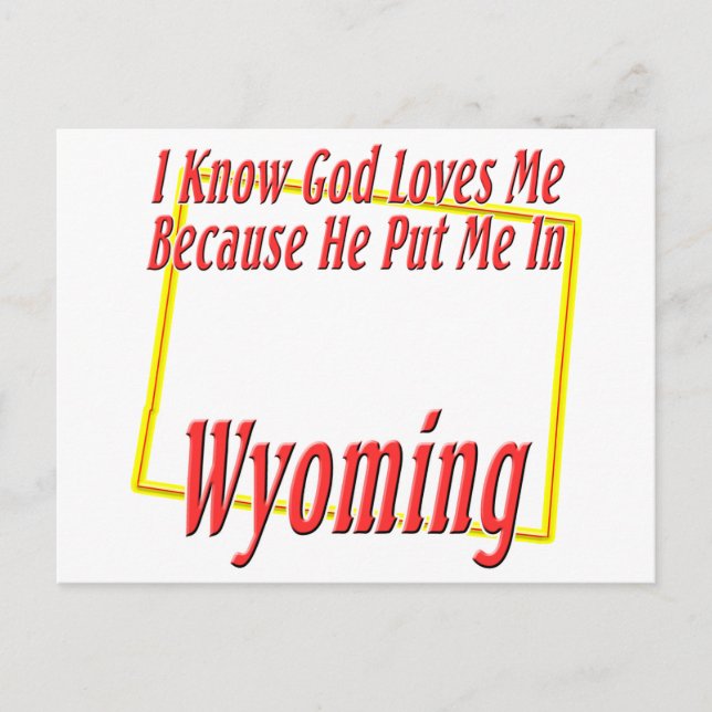 Cartão Postal Wyoming - Deus me ama (Frente)