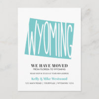 Wyoming Mudamos Endereço novo Lar Cartão-postal