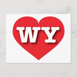 Cartão Postal Wyoming Red Heart - Eu amo WY
