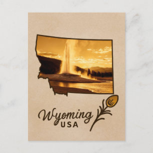Cartão Postal Wyoming Yellowstone National Park Geyser Viagem