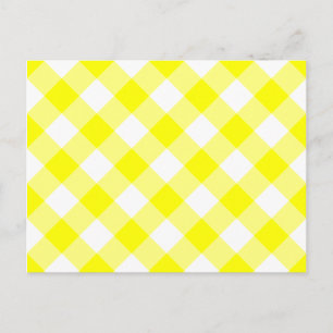 Cartão Postal Xadrez amarelo e branco