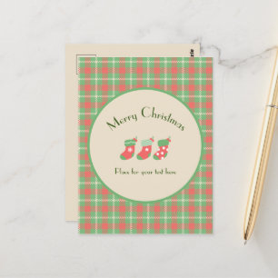 Cartão Postal Xadrez de Natal com base verde
