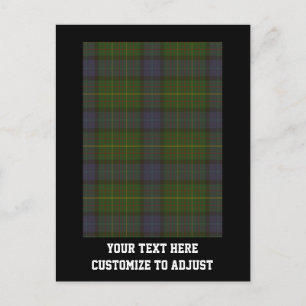 Cartão Postal Xadrez de tartan verde