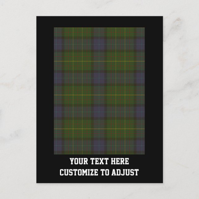 Cartão Postal Xadrez de tartan verde (Frente)